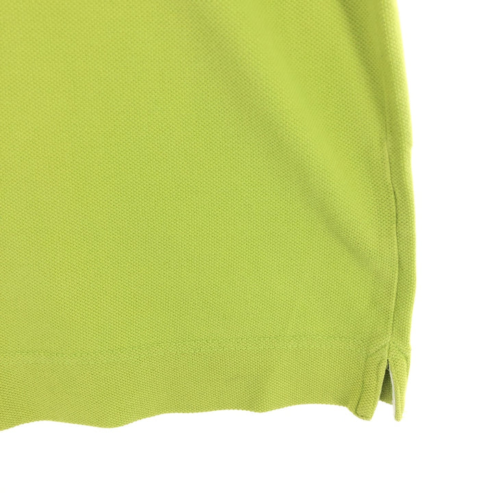 90'S Tommy Hilfiger JEANS short sleeve polo shirt, men's size L cotton green type yellow green Vintage Second Hand