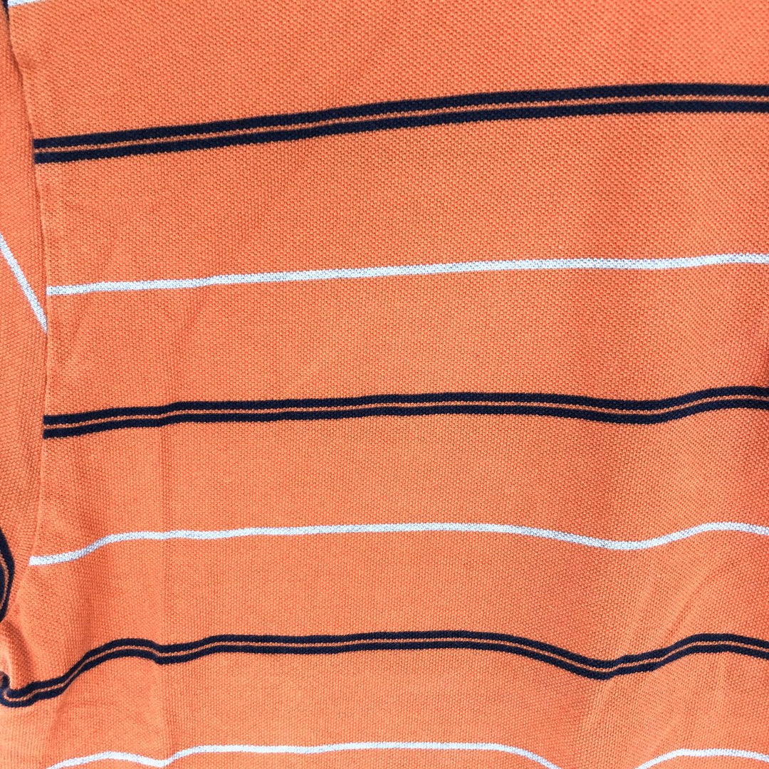 90'S NAUTICA Short Sleeve Striped Polo Shirt Men's XL Vintage cotton orange type Vintage Second Hand