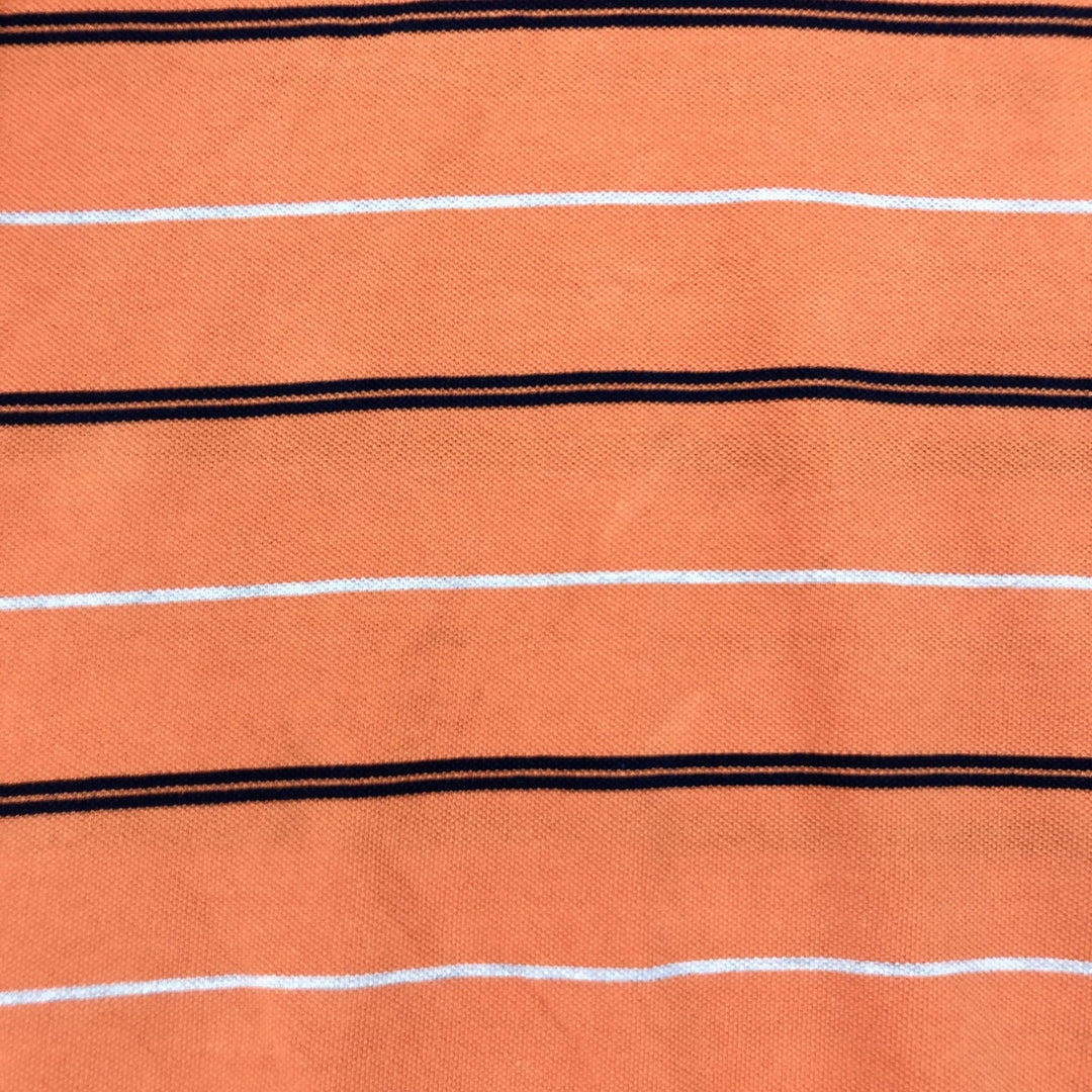 90'S NAUTICA Short Sleeve Striped Polo Shirt Men's XL Vintage cotton orange type Vintage Second Hand
