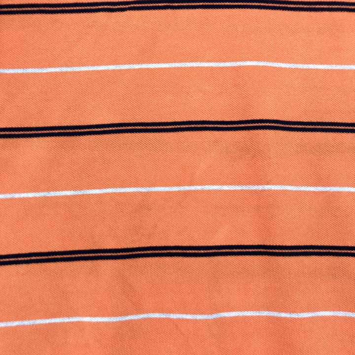 90'S NAUTICA Short Sleeve Striped Polo Shirt Men's XL Vintage cotton orange type Vintage Second Hand