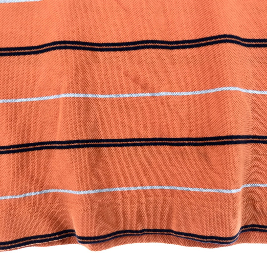 90'S NAUTICA Short Sleeve Striped Polo Shirt Men's XL Vintage cotton orange type Vintage Second Hand