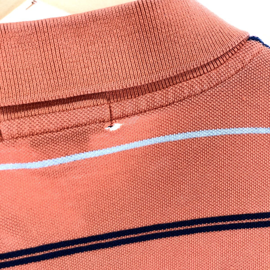 90'S NAUTICA Short Sleeve Striped Polo Shirt Men's XL Vintage cotton orange type Vintage Second Hand