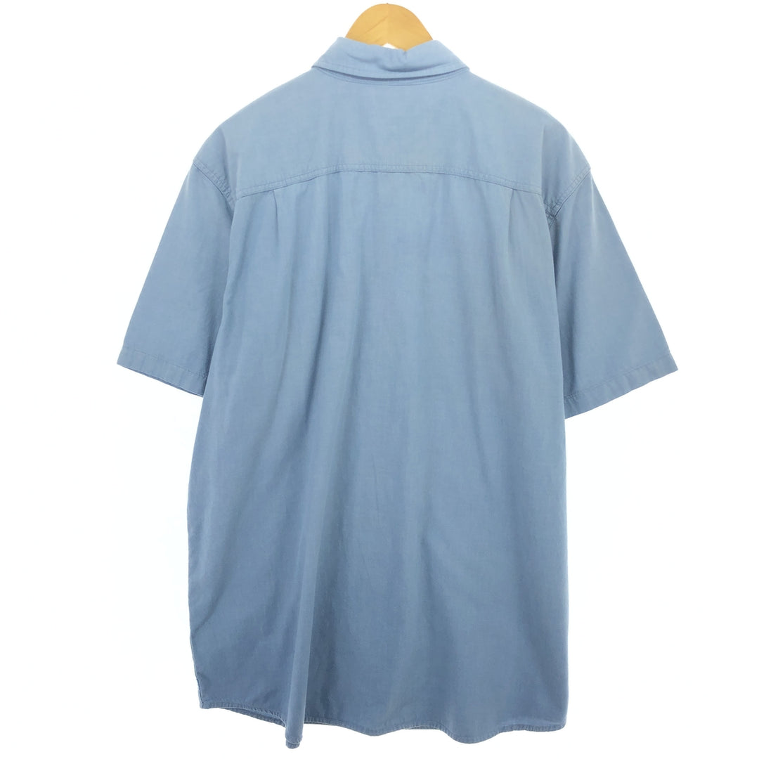 Dickies Relaxed Fit Button-down Short Sleeve Work Shirt, Men's XL cotton Blue type light blue Vintage Second Hand