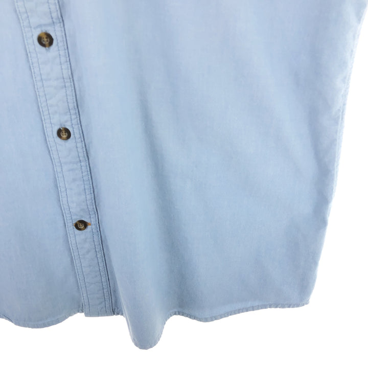 Dickies Relaxed Fit Button-down Short Sleeve Work Shirt, Men's XL cotton Blue type light blue Vintage Second Hand