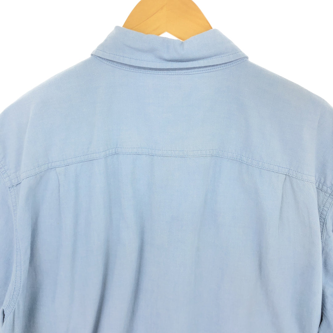 Dickies Relaxed Fit Button-down Short Sleeve Work Shirt, Men's XL cotton Blue type light blue Vintage Second Hand