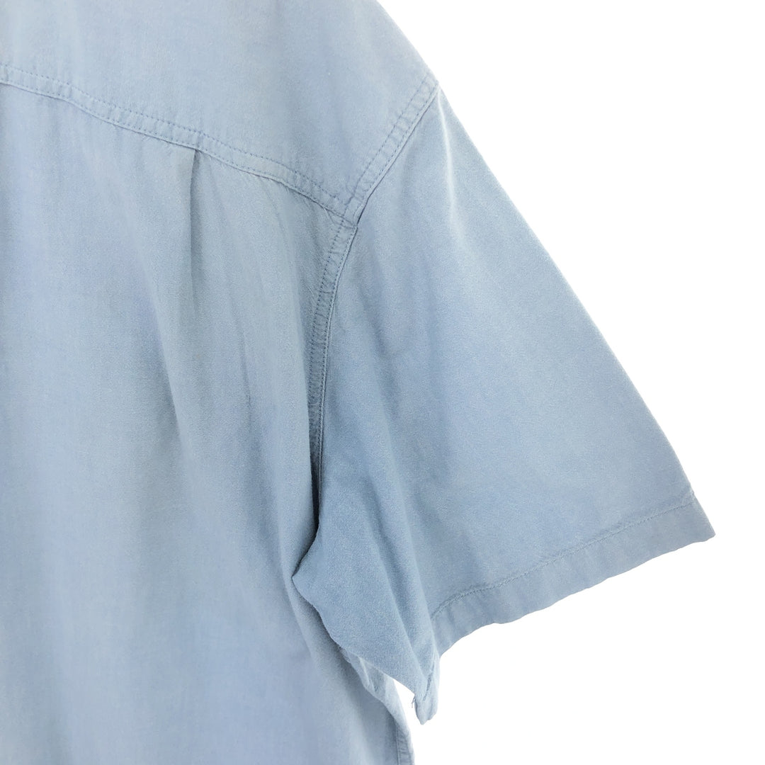Dickies Relaxed Fit Button-down Short Sleeve Work Shirt, Men's XL cotton Blue type light blue Vintage Second Hand