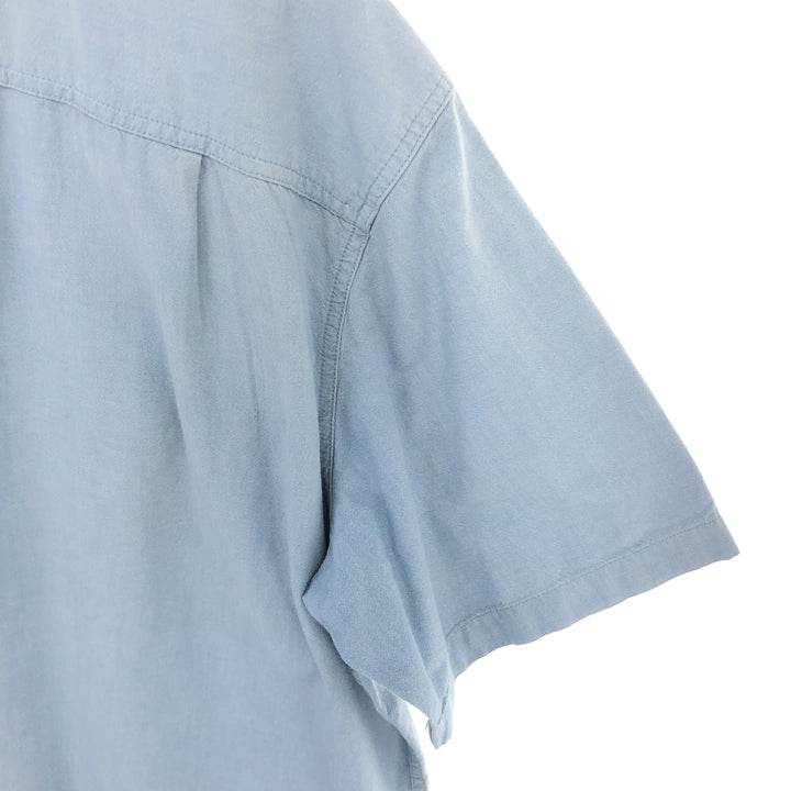 Dickies Relaxed Fit Button-down Short Sleeve Work Shirt, Men's XL cotton Blue type light blue Vintage Second Hand