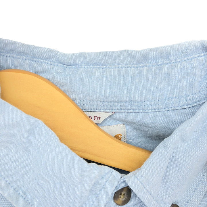 Dickies Relaxed Fit Button-down Short Sleeve Work Shirt, Men's XL cotton Blue type light blue Vintage Second Hand