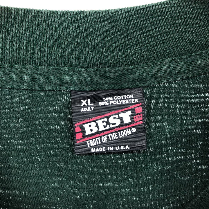 90'S Fruit of the Loom Long Sleeve T-Shirt, Made in USA, Men's XL, Vintage cotton green type Vintage Second Hand