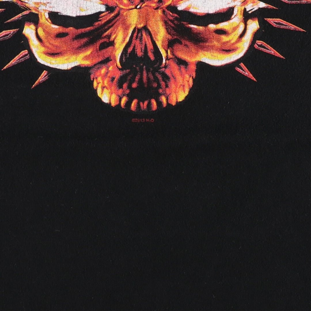 Harley-Davidson Skull Pattern Motorcycle Bike T-shirt Men's L size / eaa437846