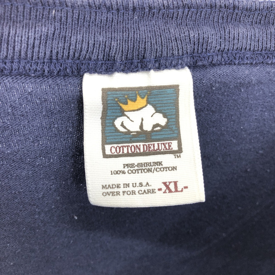 90'S COTTON DELUXE Henley neck long T-shirt, long sleeve T, made in USA, men's XL equivalent, vintage /eaa437907