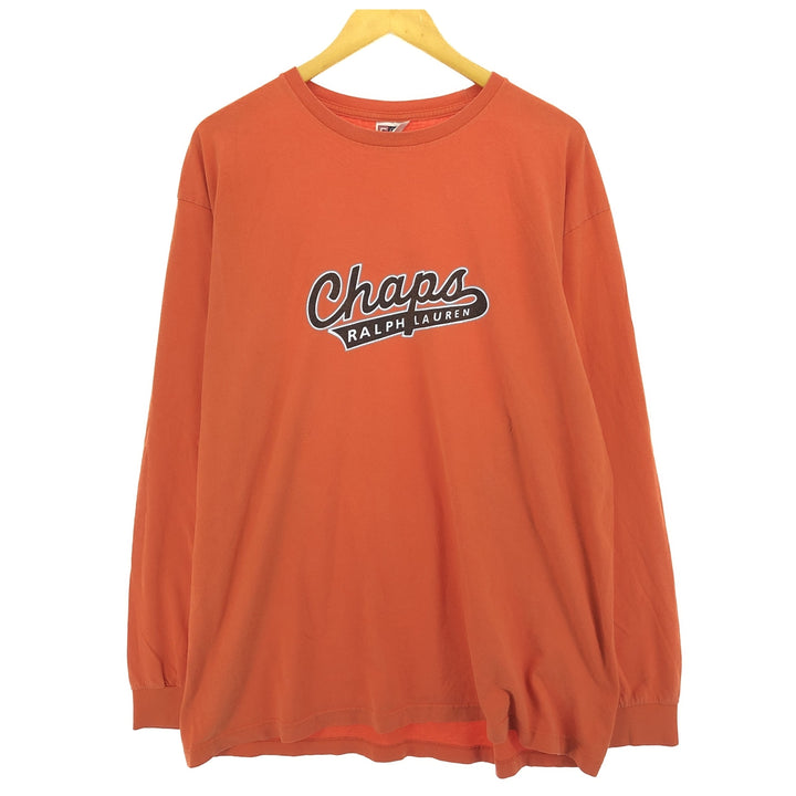 90'S Ralph Lauren CHAPS Long Sleeve T-Shirt Men's XL Vintage cotton orange type Vintage Second Hand