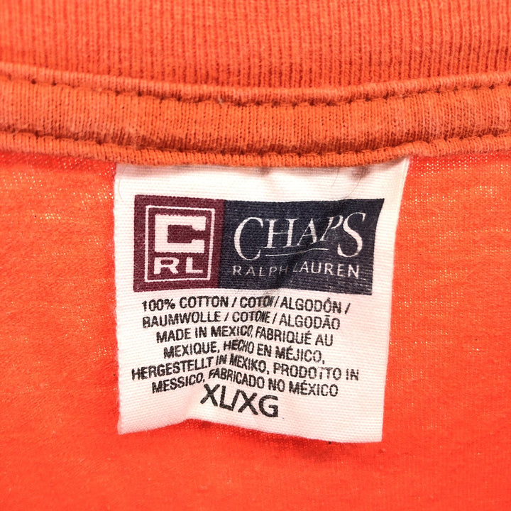 90'S Ralph Lauren CHAPS Long Sleeve T-Shirt Men's XL Vintage cotton orange type Vintage Second Hand