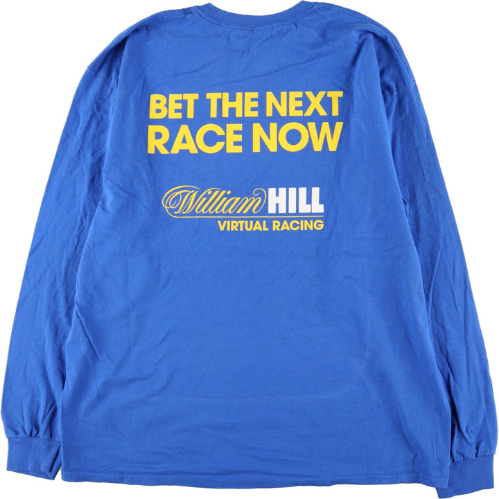 Gildan Long Sleeve T-Shirt, Men's XL cotton blue type Vintage Second Hand