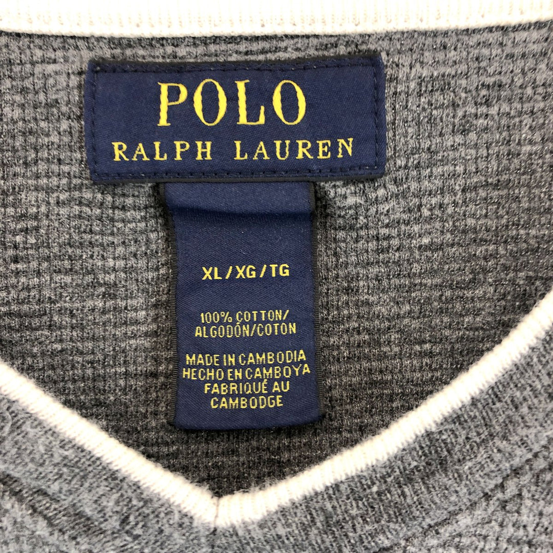 Ralph Lauren POLO RALPH LAUREN V-neck thermal long sleeve T-shirt waffle men's XL equivalent /eaa437985