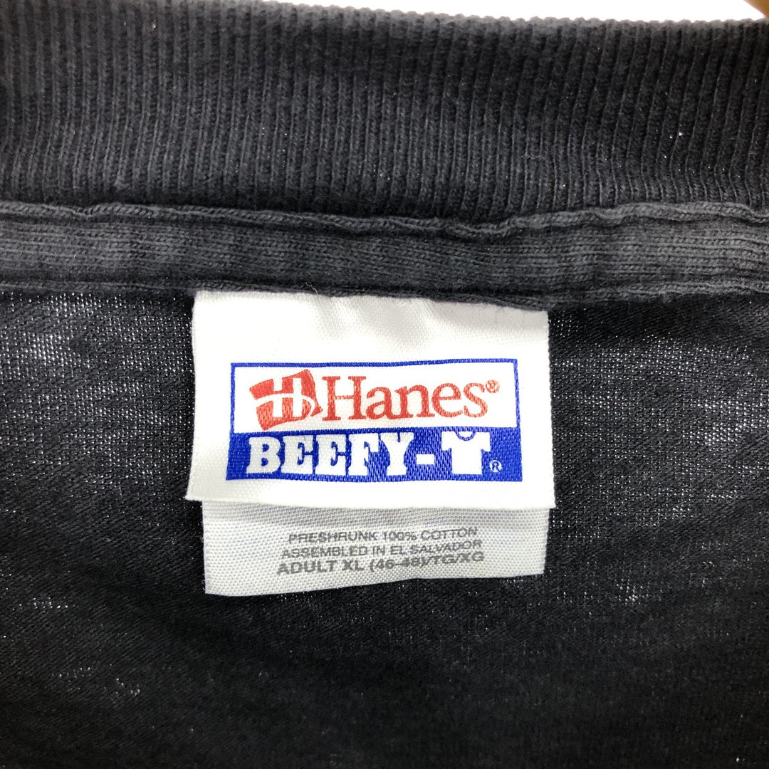 Hanes BEEFY-T Back Print Long T-Shirt Long T Men's XL /eaa437995