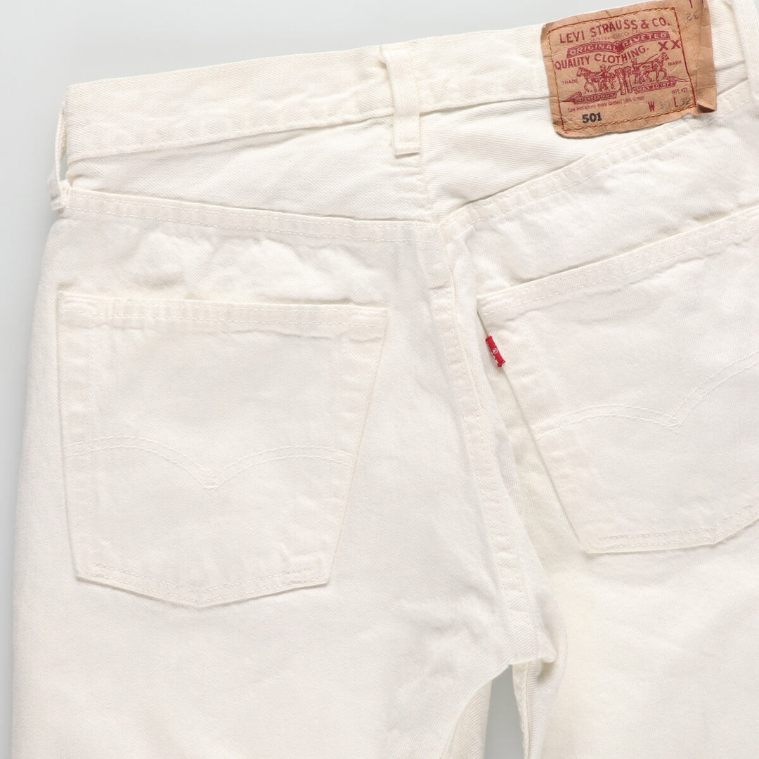 Levi's 501 White Denim Straight Denim Pants Made in England Men's w29 / eaa438030