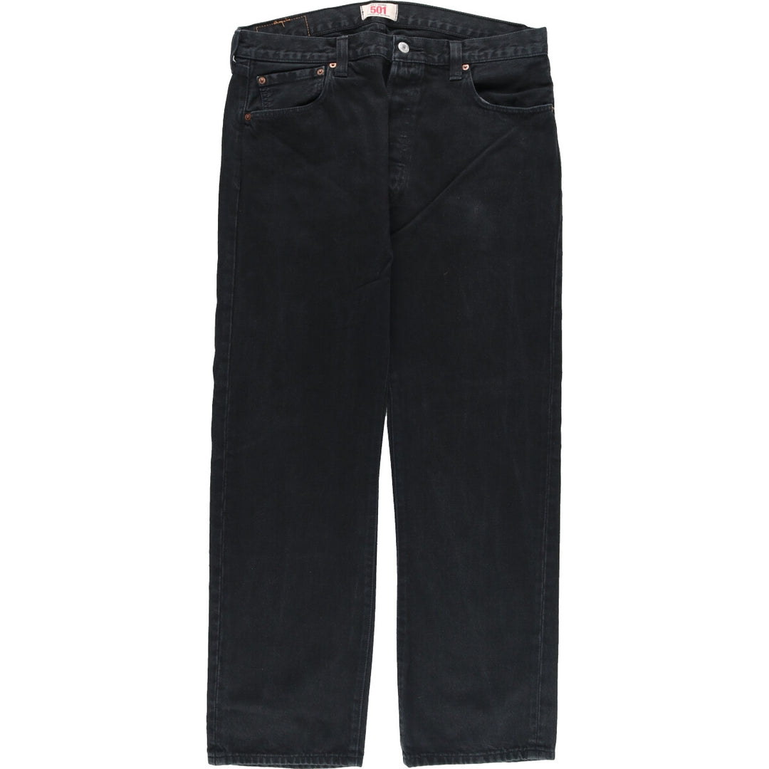 Levi's 501 STRAIGHT LEG BUTTON-FLY Euro model black denim straight denim pants men's w36 / eaa438078