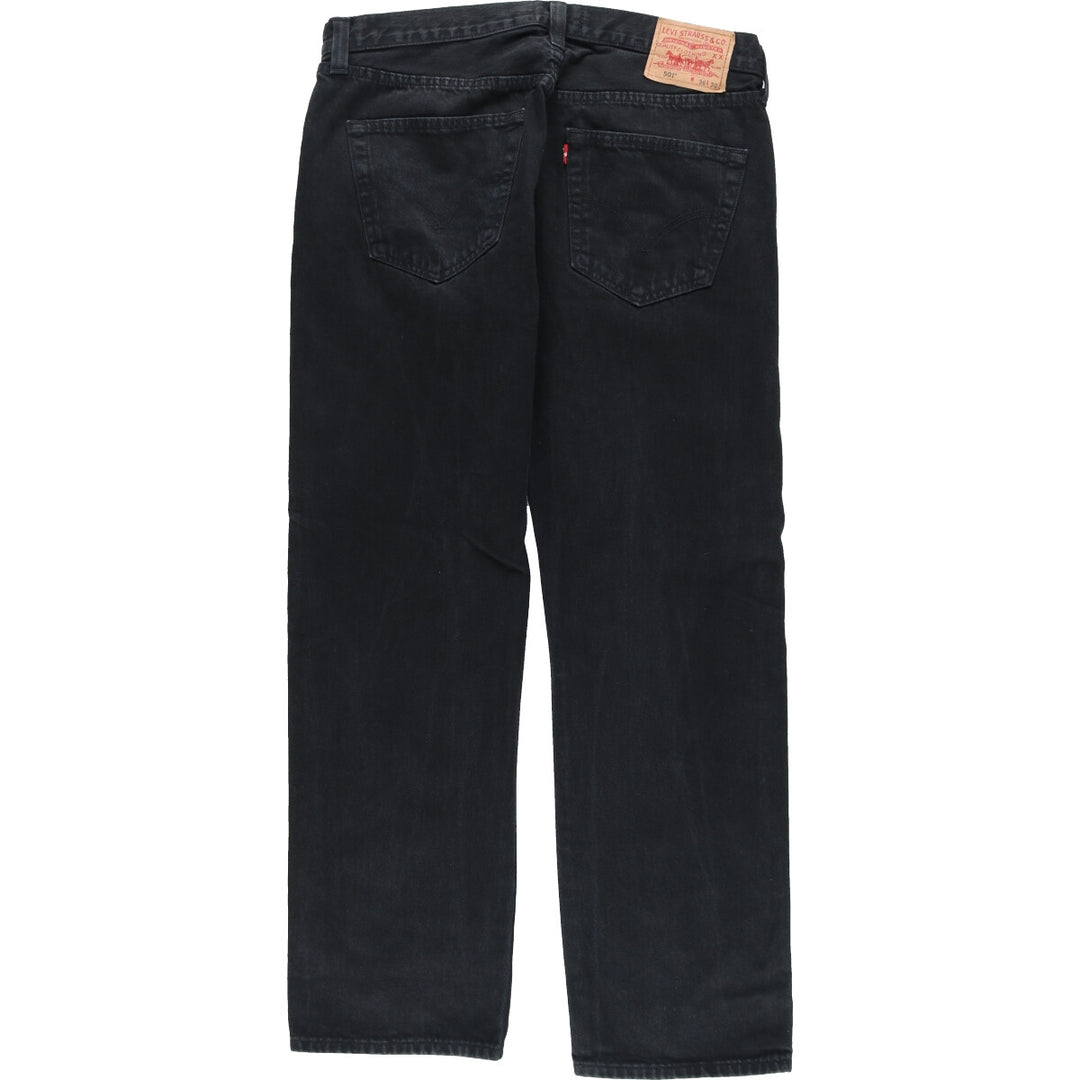 Levi's 501 STRAIGHT LEG BUTTON-FLY Euro model black denim straight denim pants men's w36 / eaa438078