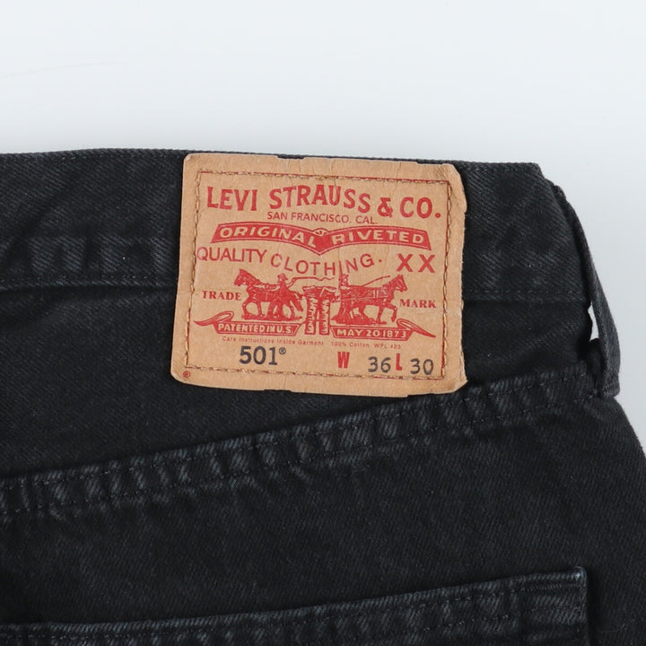 Levi's 501 STRAIGHT LEG BUTTON-FLY Euro model black denim straight denim pants men's w36 / eaa438078