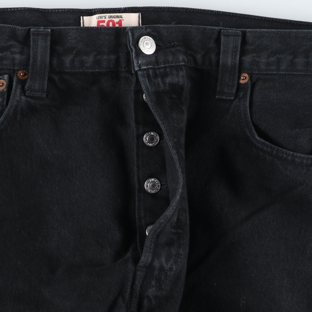 Levi's 501 STRAIGHT LEG BUTTON-FLY Euro model black denim straight denim pants men's w36 / eaa438078