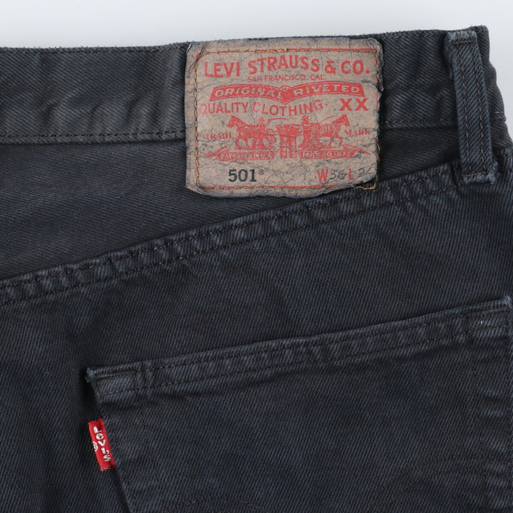 Levi's Levi's 501 Euro Model Dyed Black Denim Straight Denim Pants Men's W36 / eaa438084