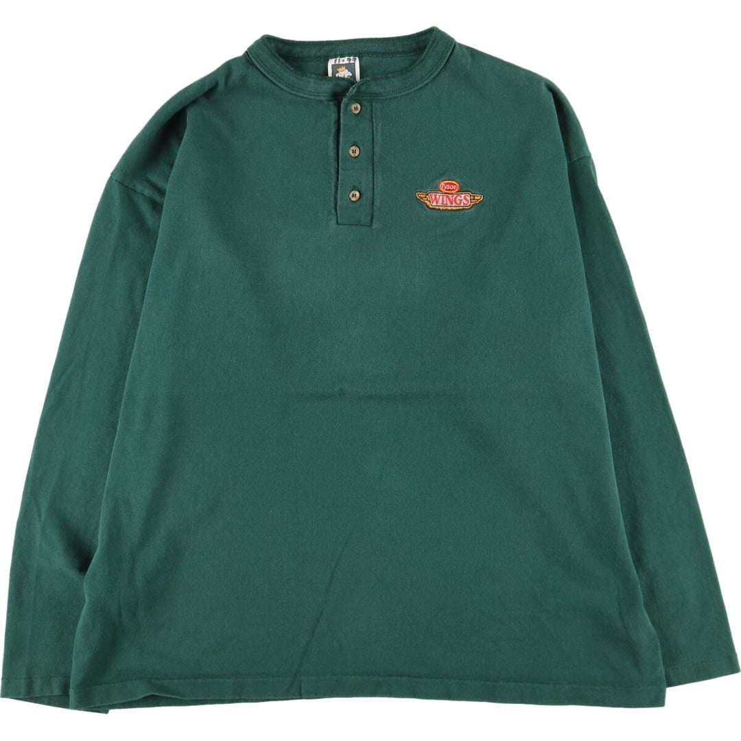 90'S Tyson WINGS Henley neck long T-shirt, made in USA, men's XL /eaa438392