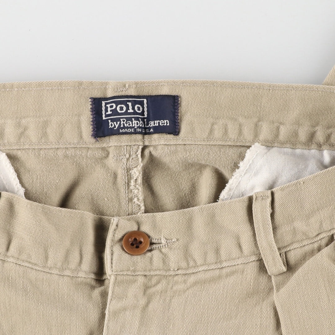 90'S Ralph Lauren POLO by Ralph Lauren Two-pleat Chino Pants Made in USA Men's W32 Vintage / eaa438405