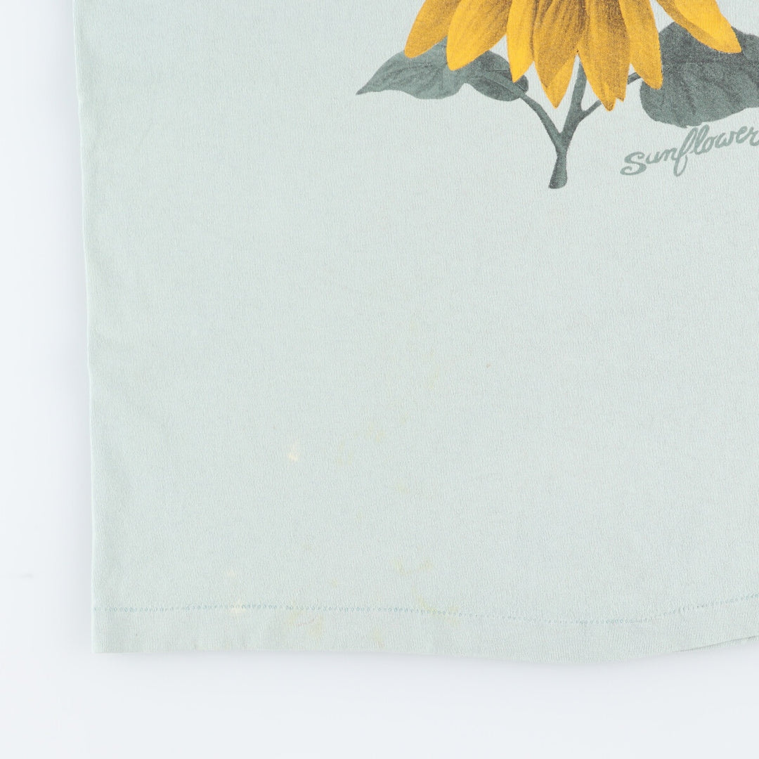 90'S Anvil Sunflower Print T-Shirt Made in USA Men's L Vintage /eaa438512