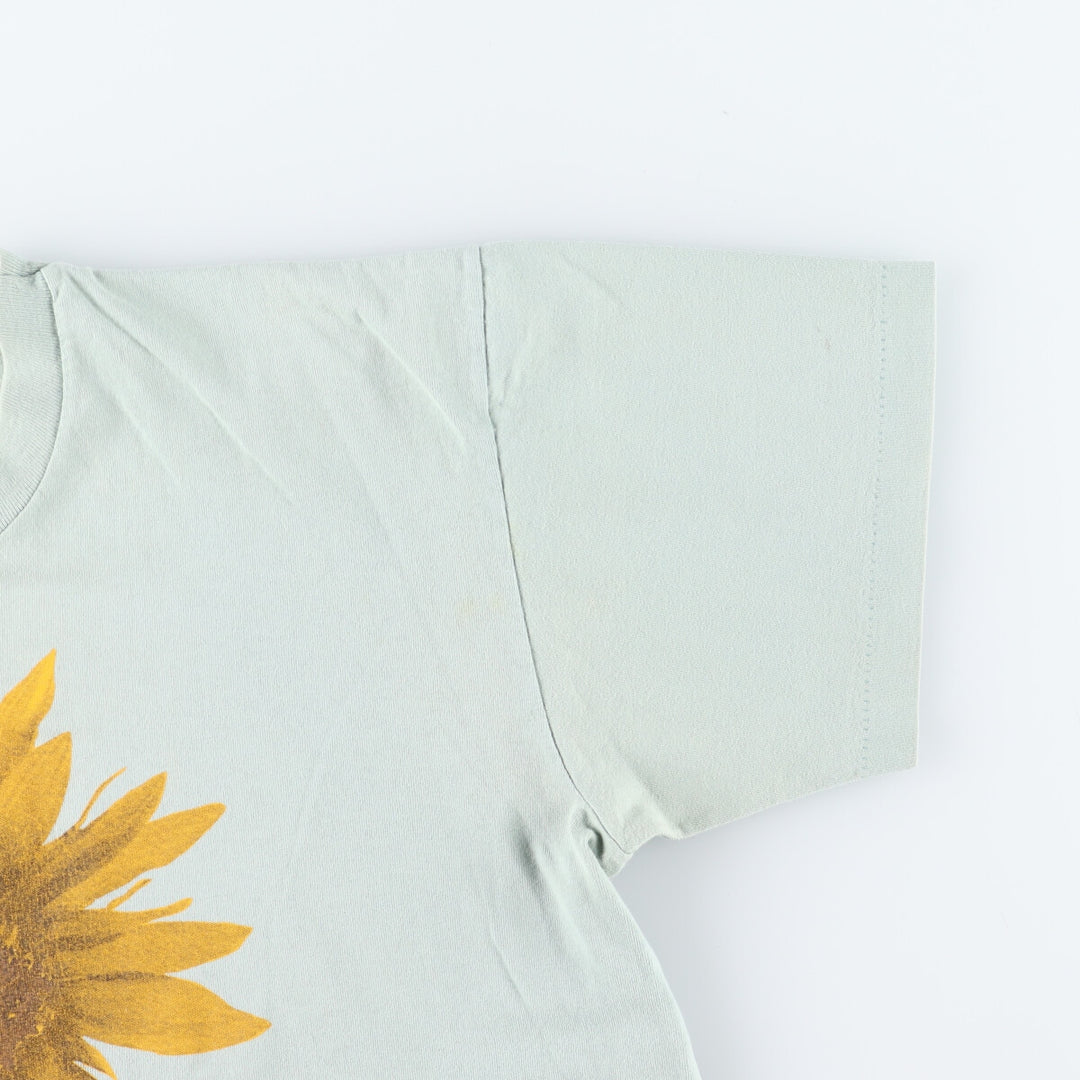 90'S Anvil Sunflower Print T-Shirt Made in USA Men's L Vintage /eaa438512