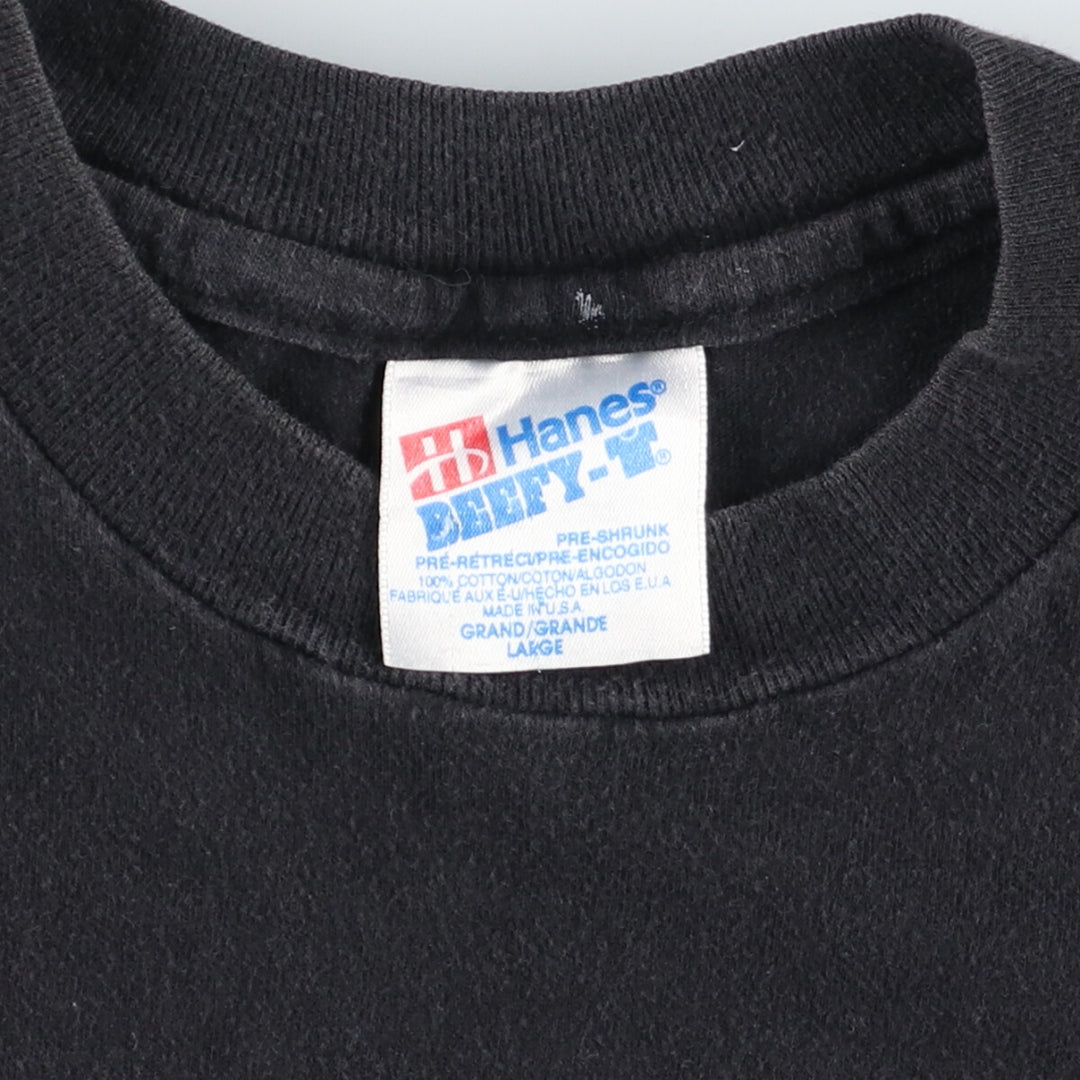 90'S Hanes BEEFY-T Printed T-shirt Made in USA Men's L Vintage /eaa438525