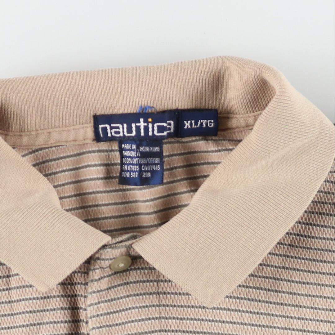 90'S NAUTICA Short Sleeve Striped Polo Shirt Men's XL Vintage /eaa438656