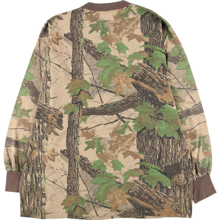 90'S Camouflage Pattern Real Tree Camo Long T-Shirt Long T Men's M Vintage /eaa438700