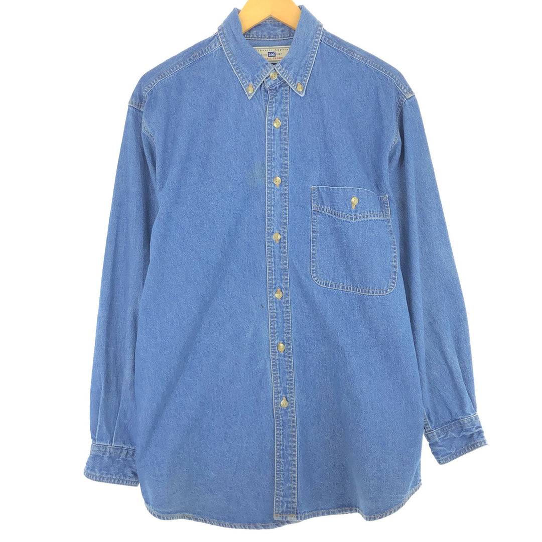 Lee Long Sleeve Button Down Denim Shirt Men's M /eaa438730