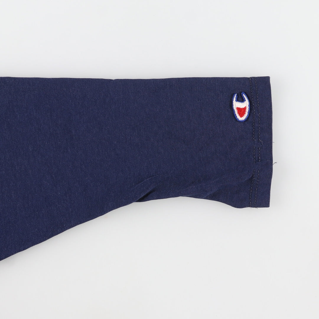 80'S Champion Tricot Tag Baseball Long Sleeve T-Shirt, Made in USA, Men's L, Vintage cotton navy blue type Vintage Second Hand