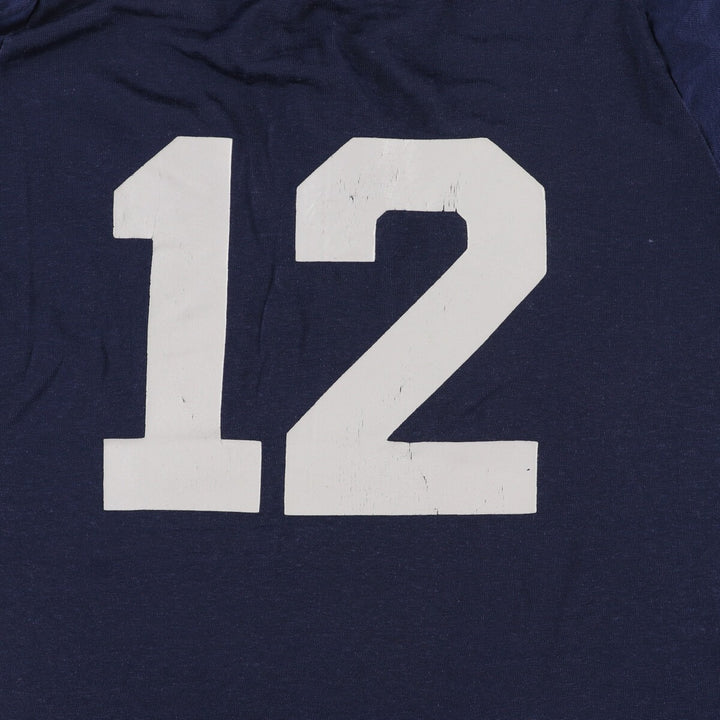 80'S Champion Tricot Tag Baseball Long Sleeve T-Shirt, Made in USA, Men's L, Vintage cotton navy blue type Vintage Second Hand