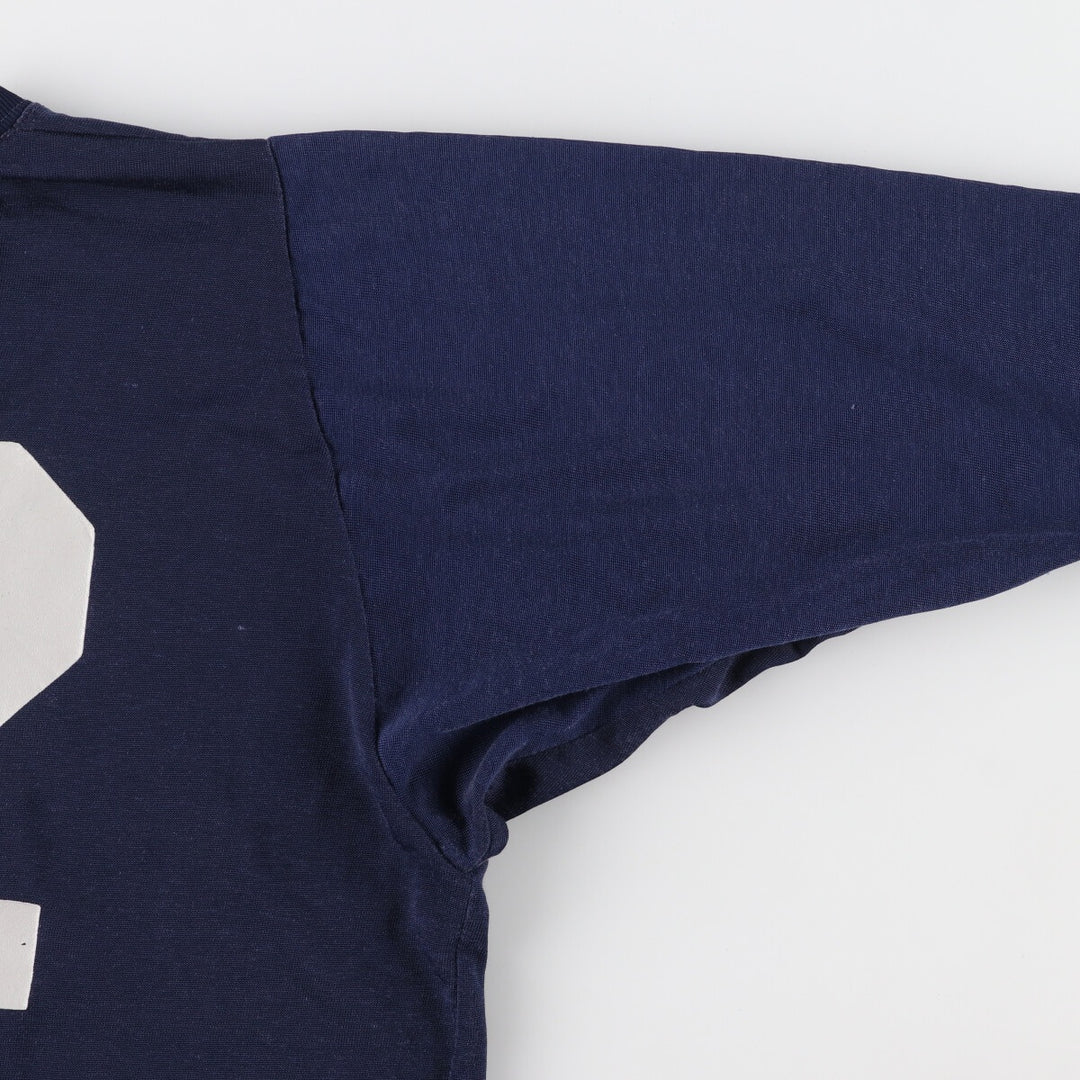 80'S Champion Tricot Tag Baseball Long Sleeve T-Shirt, Made in USA, Men's L, Vintage cotton navy blue type Vintage Second Hand