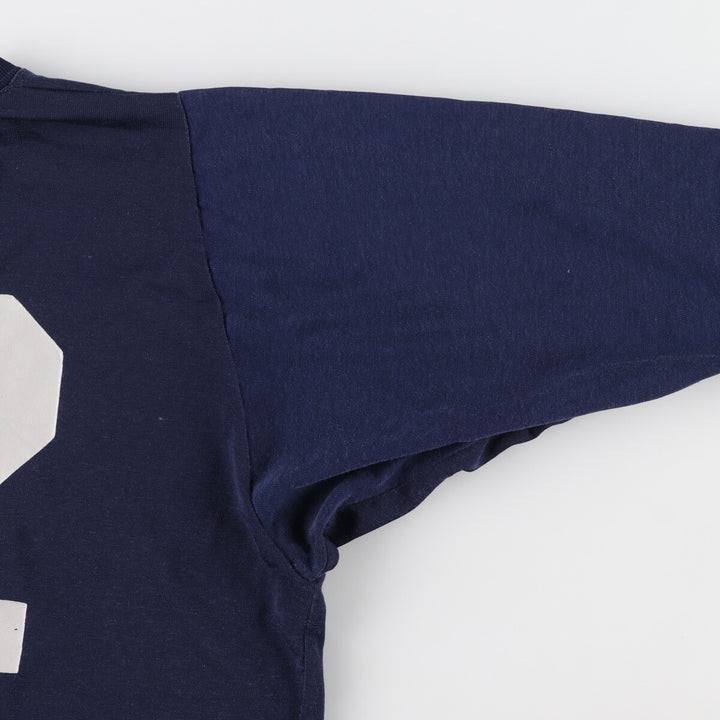 80'S Champion Tricot Tag Baseball Long Sleeve T-Shirt, Made in USA, Men's L, Vintage cotton navy blue type Vintage Second Hand