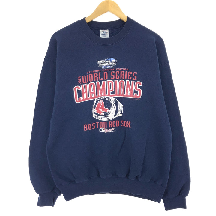 DELTA MLB BOSTON REDSOX Boston Red Sox 2004 WORLD SERIES Printed Sweatshirt Trainer Men's L /eaa438883