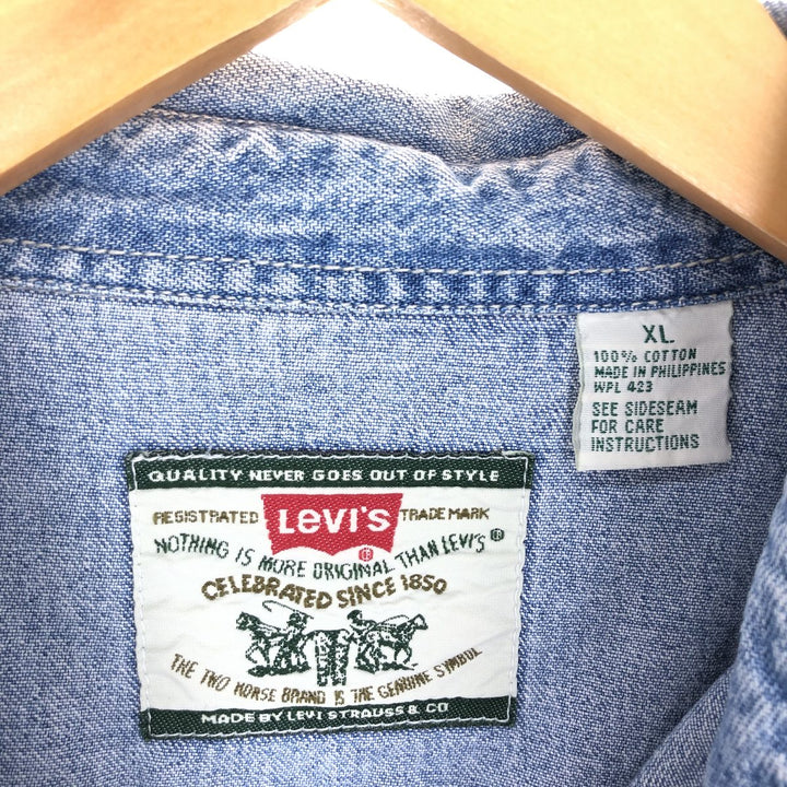 00'S Levi's Long Sleeve Denim Western Shirt Men's XL /eaa438918