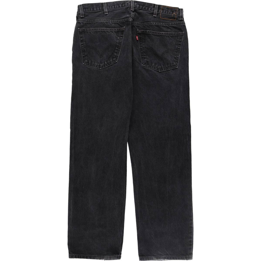 00'S Levi's 505 REGULAR FIT black denim tapered denim pants for men, size w37 / eaa439530