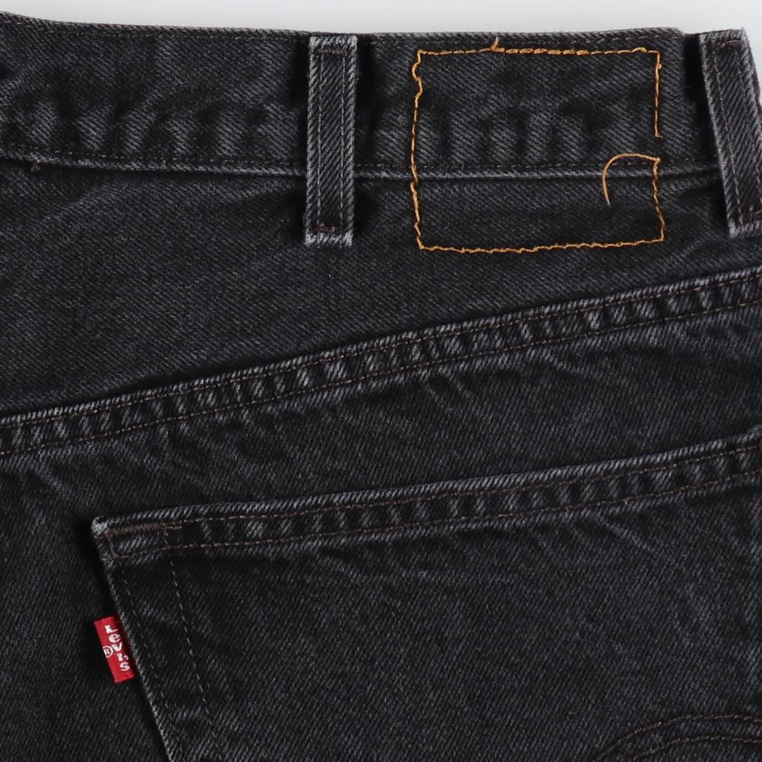 00'S Levi's 505 REGULAR FIT black denim tapered denim pants for men, size w37 / eaa439530