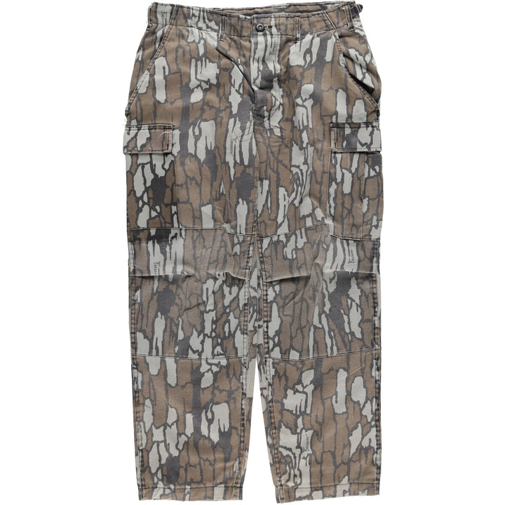 Civilian Camouflage Pattern Tree Bark Camo Double Knee Military Cargo Pants Made in USA Men's W34 equivalent /eaa439564