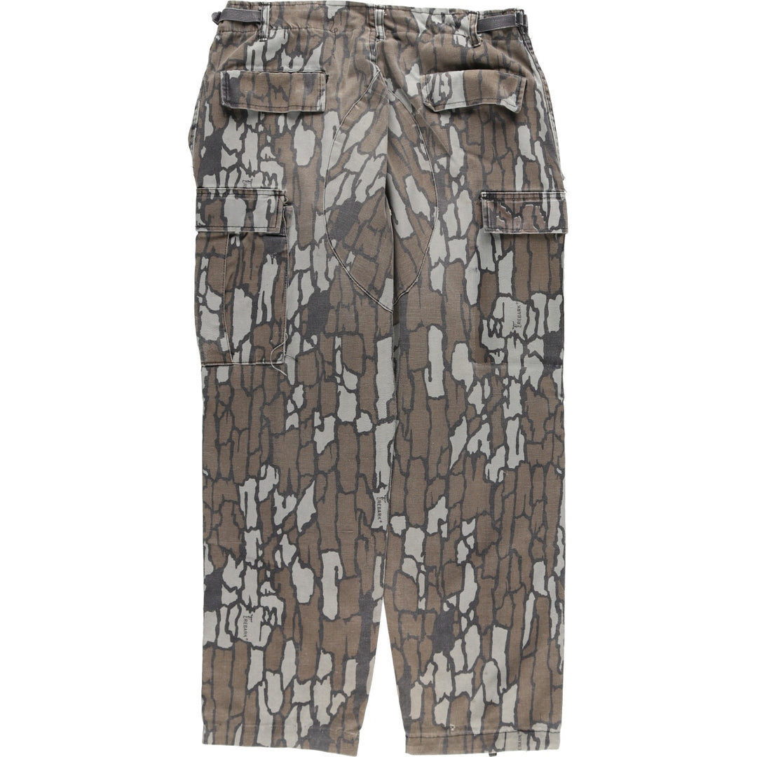 Civilian Camouflage Pattern Tree Bark Camo Double Knee Military Cargo Pants Made in USA Men's W34 equivalent /eaa439564