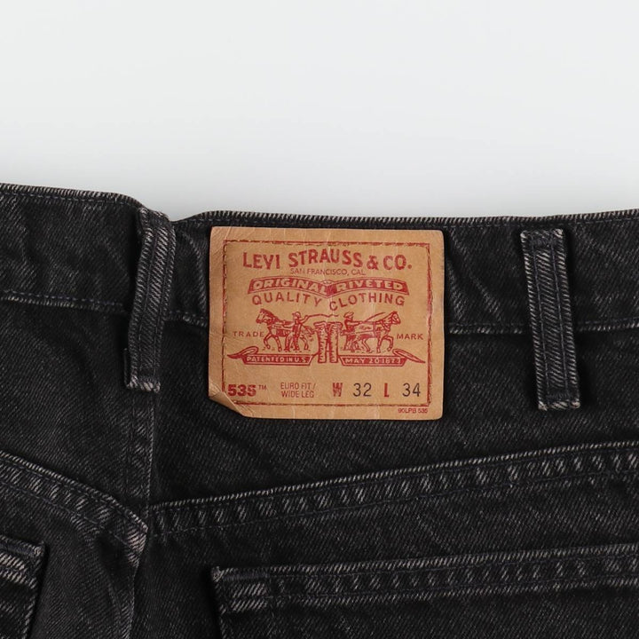 90s~ Levi's 535 EURO FIT/WIDE LEG Black Denim Tapered Denim Pants Made in Canada Men's W32 equivalent /eaa439587