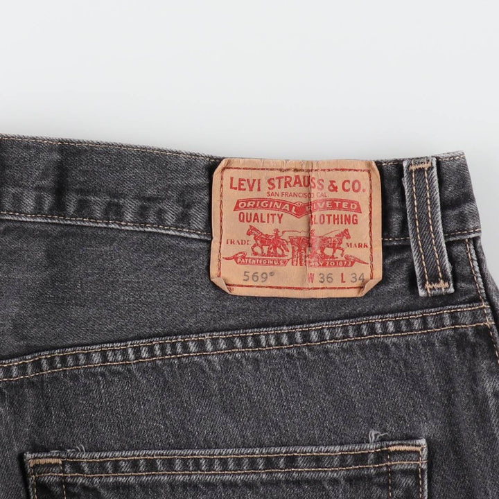 Levi's 569 LOOSE STRAIGHT Black denim straight denim pants for men, size W38 / eaa439591