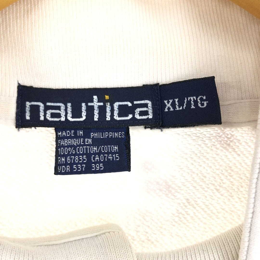 90'S NAUTICA Striped Pattern Half Zip Sweatshirt Trainer Men's XL Vintage /eaa439778