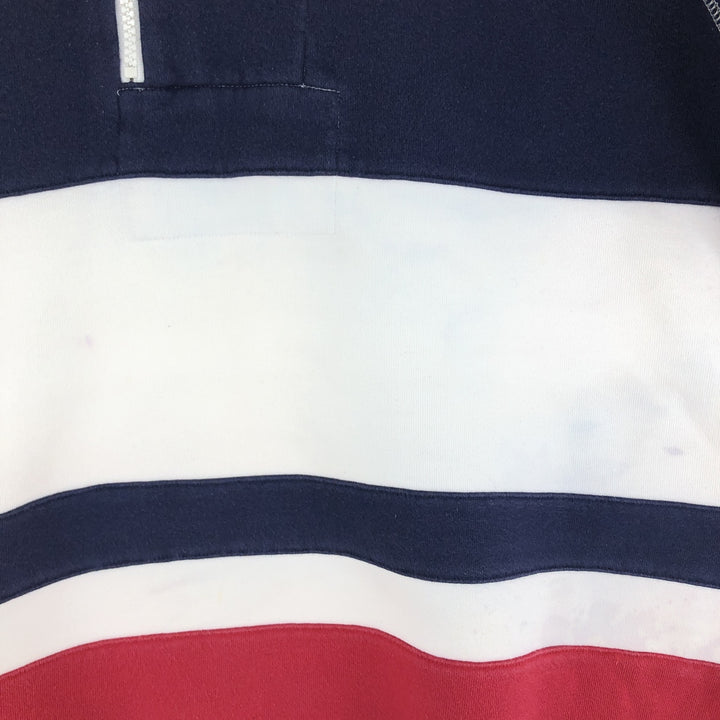 90'S NAUTICA Striped Pattern Half Zip Sweatshirt Trainer Men's XL Vintage /eaa439778