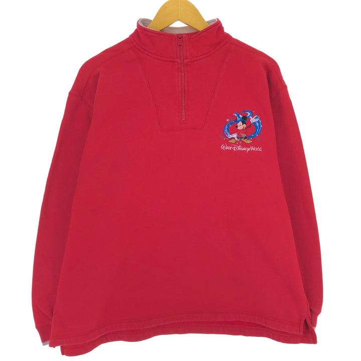 WALT Disney World MICKEY MOUSE Mickey Mouse Half Zip Sweatshirt Trainer Men's L size / eaa439986