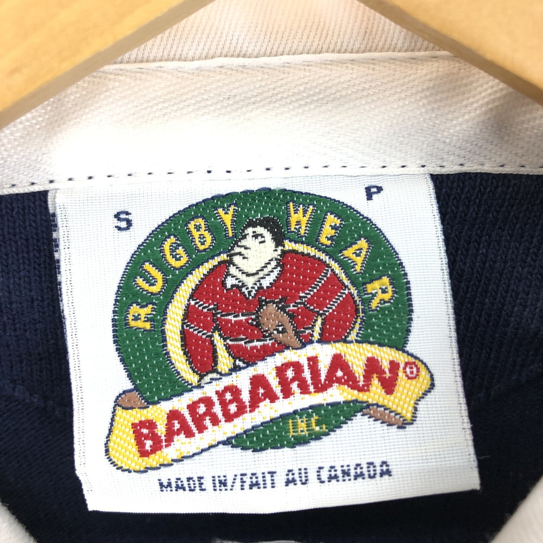 90'S ~ BARBARIAN Long Sleeve Rugby Shirt Made in Canada Men's S Vintage /eaa440038